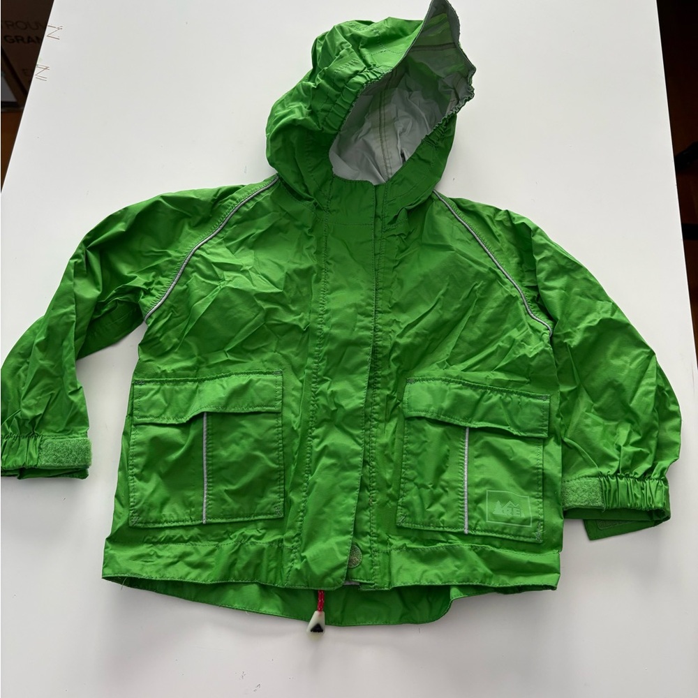 EUC REI Kids Green Rainer Rain Jacket 12M